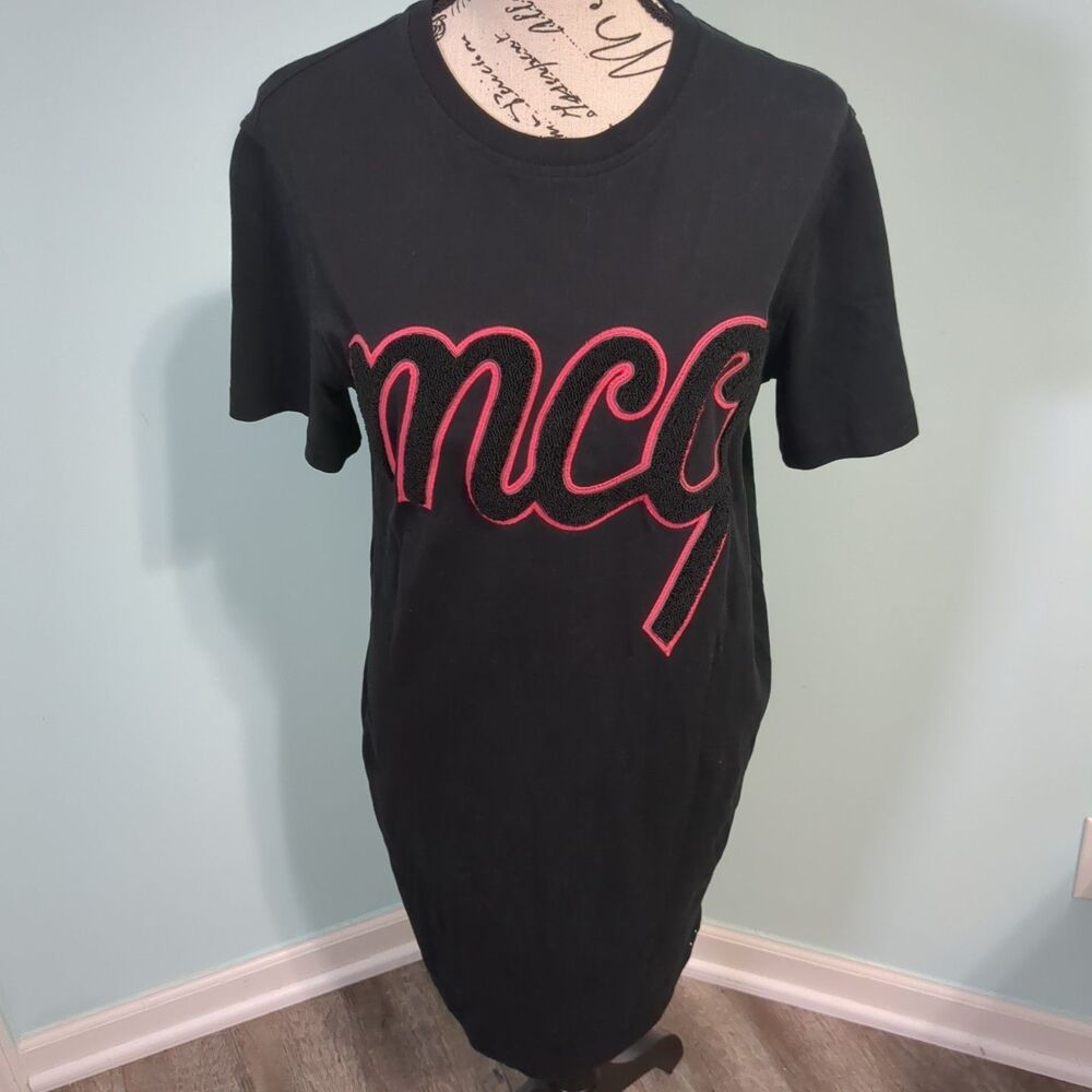 Alexander McQueen Black Mini Dress with Red Embroidery